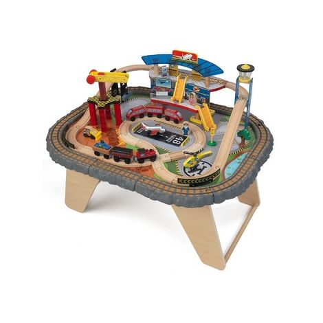 Trenulet din lemn Transportation Station si masa de joaca - imagine 6